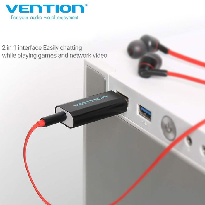 Vention Tarjeta de Sonido USB a Jack 3.5mm VAB-S15-B